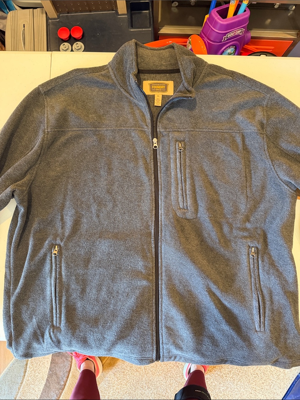 The Foundry Supply Co. Men’s Zip-Up Fleece Jacket in Gray